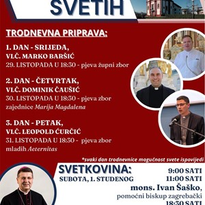 Proslava župne svetkovine Svih svetih u Sesvetama